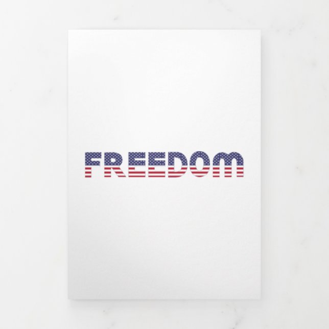 Freedom American Flag for Patriotic & Liberty Tri-Fold Card (Cover)