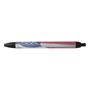 Freedom American flag waving in the breeze Black Ink Pen