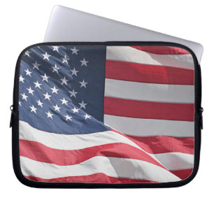 Freedom American flag waving in the breeze Laptop Sleeve