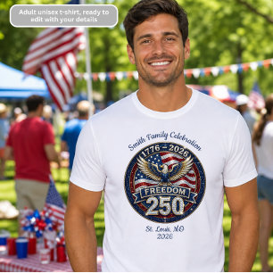 Freedom America's 250th Anniversary Patriotic T-Shirt