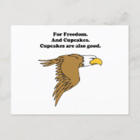 Freedom and Cupcakes American Bald Eagle Cartoon