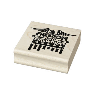 Freedom and Fireworks  Rubber Stamp