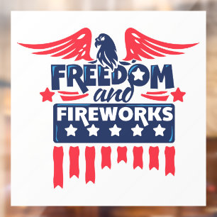 Freedom and Fireworks Window Cling
