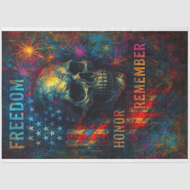 Freedom and Honour in Neon Decoupage Paper – Bold (Front)