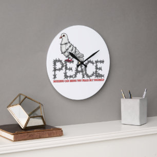 Freedom and peace large clock