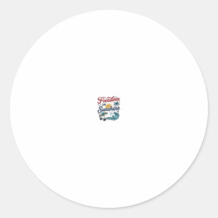 Freedom And Sunshine Vintage Beach Shirt Design (3 Classic Round Sticker
