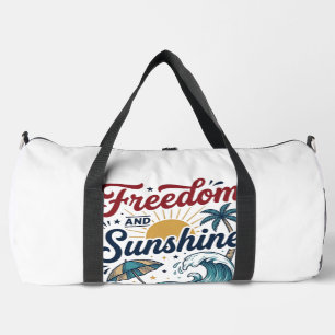 Freedom And Sunshine Vintage Beach Shirt Design (3 Duffle Bag