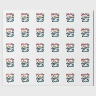 Freedom And Sunshine Vintage Beach Shirt Design (3 Wrapping Paper