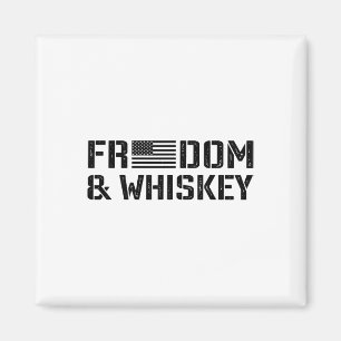 Freedom And Whiskey - 4th Of July Usa Flag Funny M Magnet