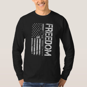 Freedom Ar15 Usa Flag Pro Gun 2nd Amendment T-Shirt
