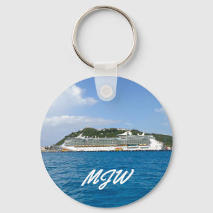 Freedom at St. Martin Monogrammed Key Ring