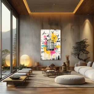 Freedom Birds – Graffiti Open Cage Urban Poster