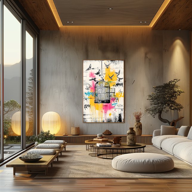 Freedom Birds – Graffiti Open Cage Urban Poster (Creator Uploaded)