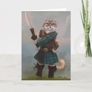 Freedom! Braveheart Scottish Cat Scotland Card