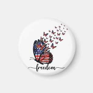 Freedom Butterflies   Patriotic Red, White, Blue Magnet