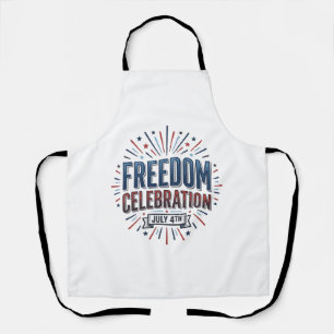 Freedom Celebration July 4th Patriotic Shirt Desig Apron