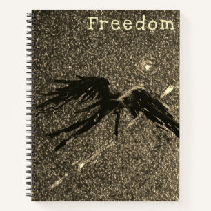 Freedom Companion winged figure in space Notebook