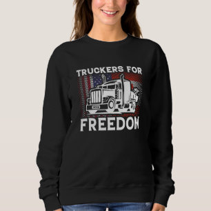 Freedom Convoy 2022 American Flag Canada Trucker F Sweatshirt
