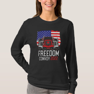 Freedom Convoy 2022 American Flag Truckers Mandate T-Shirt