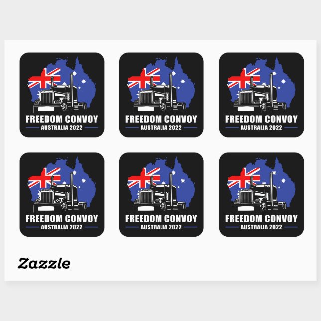 Freedom Convoy 2022 Australian Patriot Truckers  Square Sticker (Sheet)