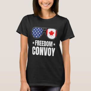 Freedom Convoy 2022 Glasses USA American Canada Fl T-Shirt