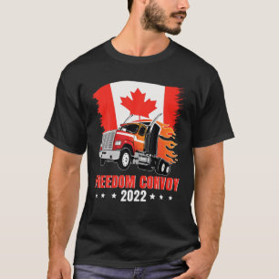 Freedom Convoy 2022 USA Canada Flag Truckers Truck T-Shirt