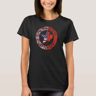 Freedom Convoy Canadian Trucker Canada Us Flag T-Shirt