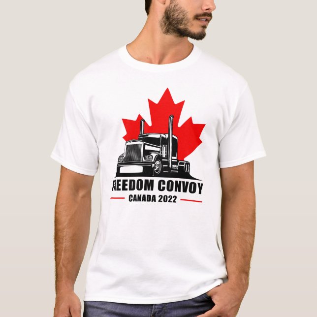 Freedom Convoy United Canadian Patriot Truckers  T-Shirt (Front)