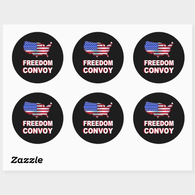 Freedom Convoy USA Flag Classic Round Sticker (Sheet)
