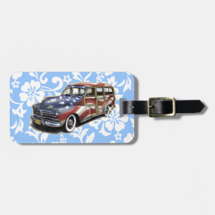 Freedom Crusin' Hawaiian Woody Design Luggage Tag