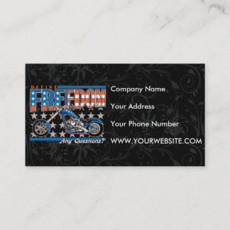 Freedom Cycle American Flag Paint Motorcycle Business Card
