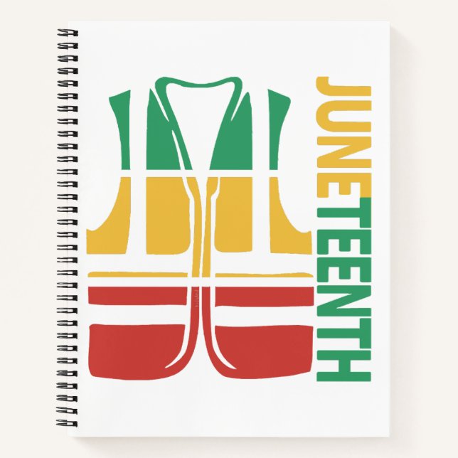Freedom Day Vest Coworker Swagazon Associate Junet Notebook (Front)