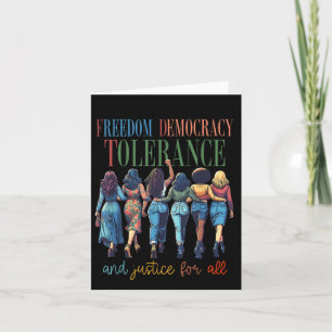 Freedom Democracy Tolerance And Justice For All Ha Card