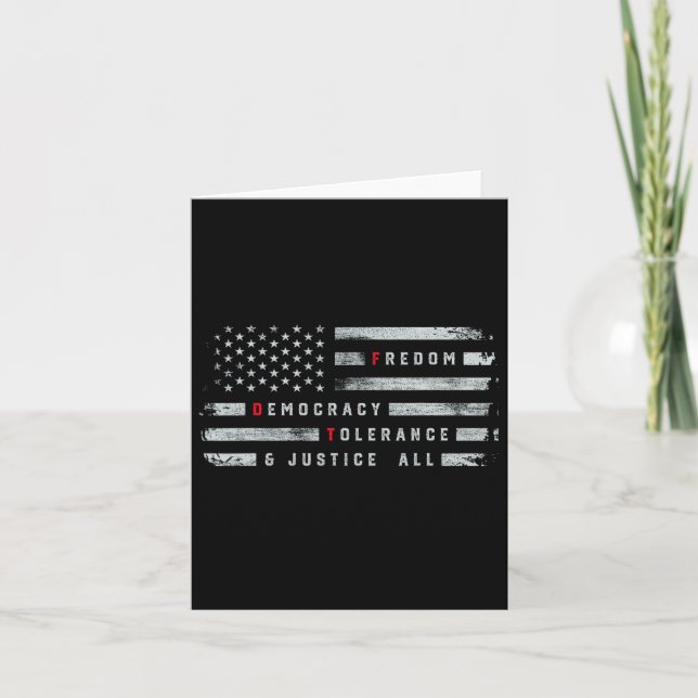Freedom Democracy Tolerance Justice All Subtle Res Card (Front)