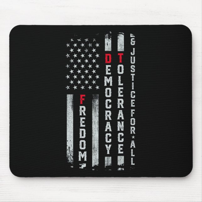Freedom Democracy Tolerance Justice All Subtle Res Mouse Pad (Front)