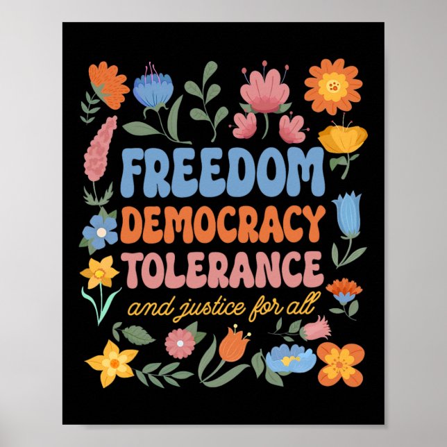 Freedom Democracy Tolerance Justice All Subtle Res Poster (Front)