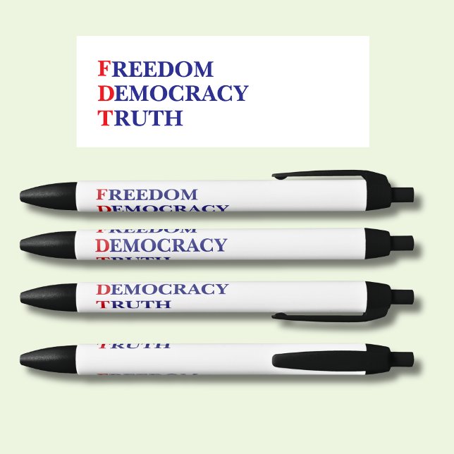 Freedom Democracy Truth Black Ink Pen (Creator Uploaded)