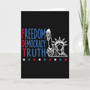 Freedom Democracy Truth Patriotic Usa Flag 4th Jul Card