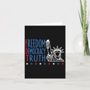 Freedom Democracy Truth Patriotic Usa Flag 4th Jul Card