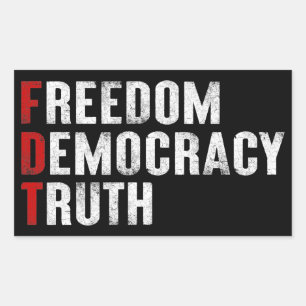 Freedom Democracy Truth Rectangular Sticker
