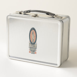 Freedom Democracy Truth Vintage Patriotic Shirt De Metal Lunch Box