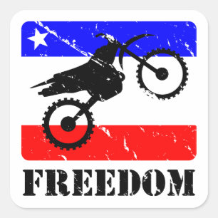 Freedom Dirt-Bike FLAIR Square Sticker