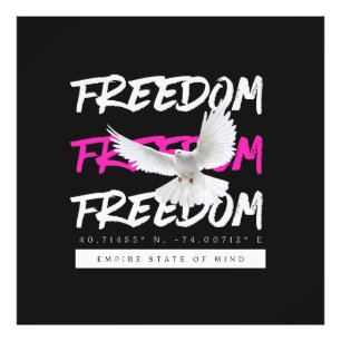 Freedom Dove Urban Typography Photo Print