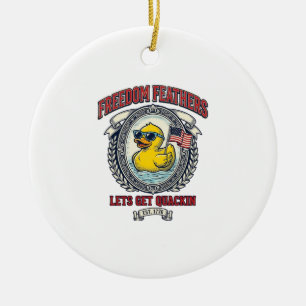 Freedom Duck Vintage Patriotic Humour Ceramic Ornament