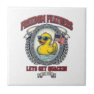 Freedom Duck Vintage Patriotic Humour Ceramic Tile