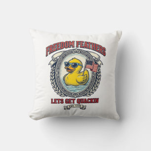 Freedom Duck Vintage Patriotic Humour Cushion