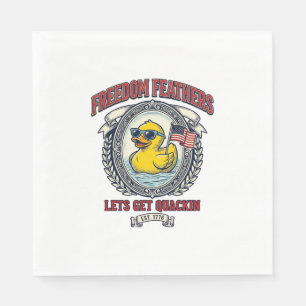 Freedom Duck Vintage Patriotic Humour Napkin