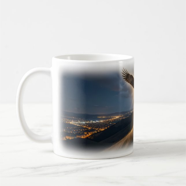 Freedom Eagle Above Windswept Hills Mug (Left)