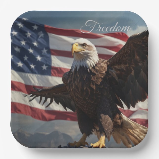 Freedom Eagle Paper Plate (Front)