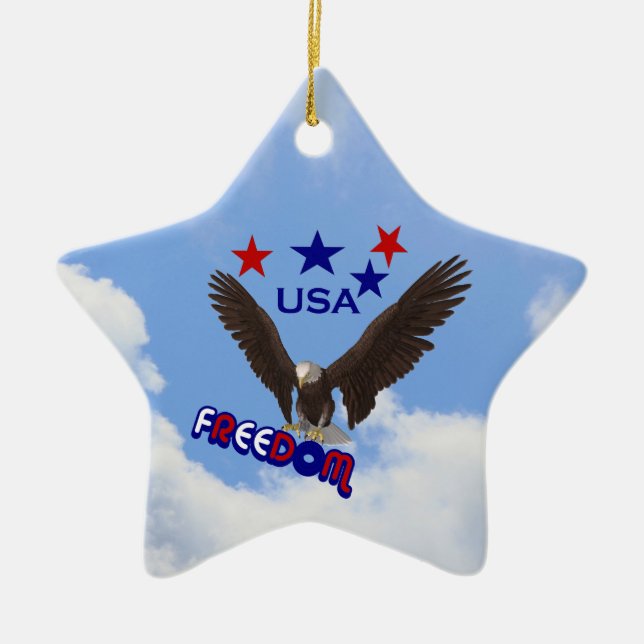 Freedom Eagle Patriotic Ornament (Front)